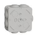 Boîte de dérivation 80x80x45 Schneider Mureva Box étanche 7 entrées couvercle clipsable gris