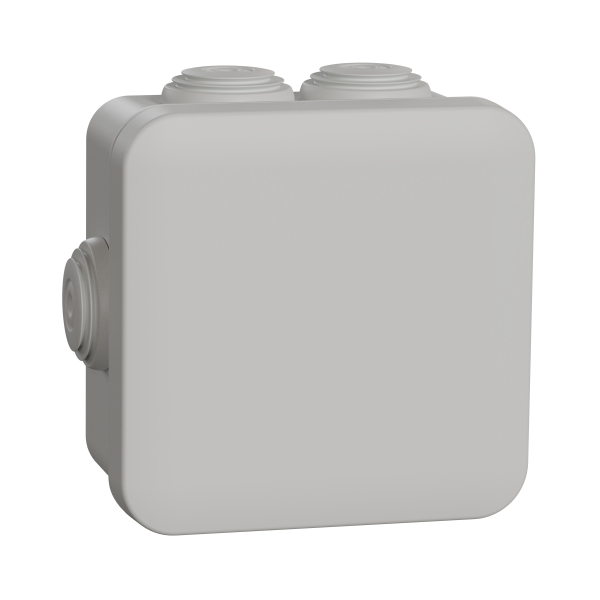 Boîte de dérivation 80x80x45 Schneider Mureva Box étanche 7 entrées couvercle clipsable gris