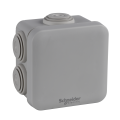 Boîte de dérivation 80x80x45 Schneider Mureva Box étanche 7 entrées couvercle clipsable gris