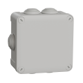 Boîte de dérivation 105x105x55 Schneider Mureva Box étanche 7 entrées couvercle à vis Gris