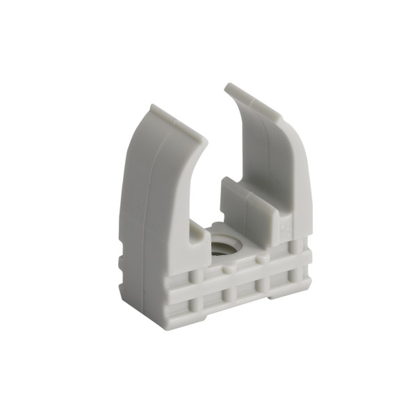 Clips à tube diamètre 20 Schneider Mureva Fix standard pour conduit gris 