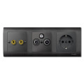 plaque centrale M-Plan pour prises d'antenne 2 et 3 sorties,anthracite