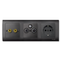 plaque centrale M-Plan pour prises d'antenne 2 et 3 sorties,anthracite