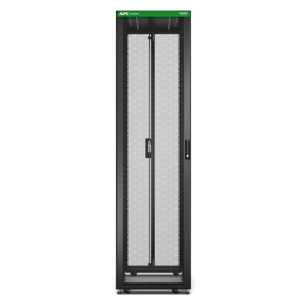 Baie easyrack 600mm/48u/1000mm avec toit, sans panneau latéral, roulettes, noir