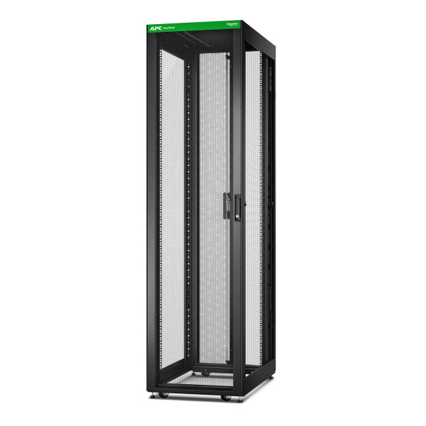 Baie easyrack 600mm/48u/1000mm avec toit, sans panneau latéral, roulettes, noir