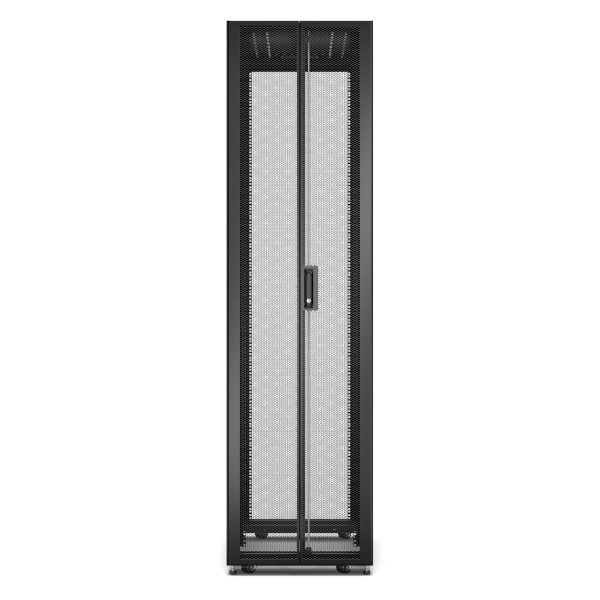 Baie easyrack 600mm/48u/1000mm avec toit, sans panneau latéral, roulettes, noir