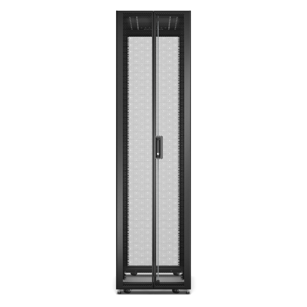 Baie easyrack 600mm/48u/1000mm avec toit, sans panneau latéral, roulettes, noir