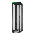 Baie easyrack 600mm/48u/1200mm avec toit, sans panneau latéral, roulettes, noir