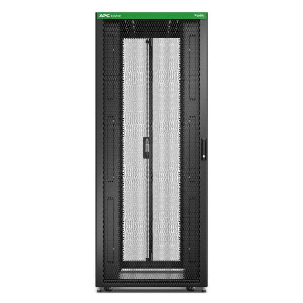 Baie easyrack 800mm/42u/1000mm avec toit, sans panneau latéral, roulettes, noir