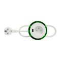 Bloc de prise à encastrer xs Unica system+ 2P+T + USB A - câble 2m - blanc