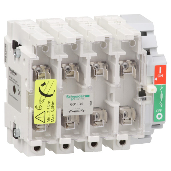 Schneider Electric Bloc de Base Interrupteur sectionneur Fusible Gs1 4P 4 F Nfc 50 A