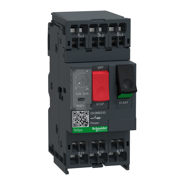 Schneider Electric Disjoncteur Moteur Gv2Me 0,25 à 0,4 A 3P 3D Déclencheur Magnétothermique