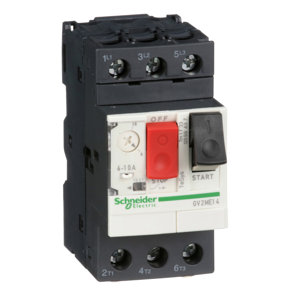 Schneider Electric Disjoncteur Moteur Gv2Me 6 à 10 A 3P 3D Déclencheur Magnétothermique