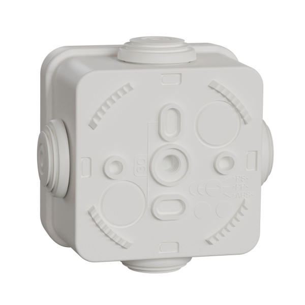 Boîte de dérivation 65x65x45 Schneider Mureva box étanche 4 embouts Blanc polaire IP55