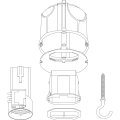 Boîte de Centre avec Couvercle non Affleurant, Connecteur, Douille et Piton Multifix Schneider