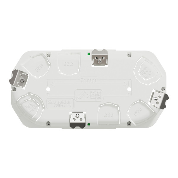 Boîte d'Encastrement 2 Postes Profondeur 40 mm Blanche Multifix Schneider Electric - Ø 67 mm - Entraxe 71 mm