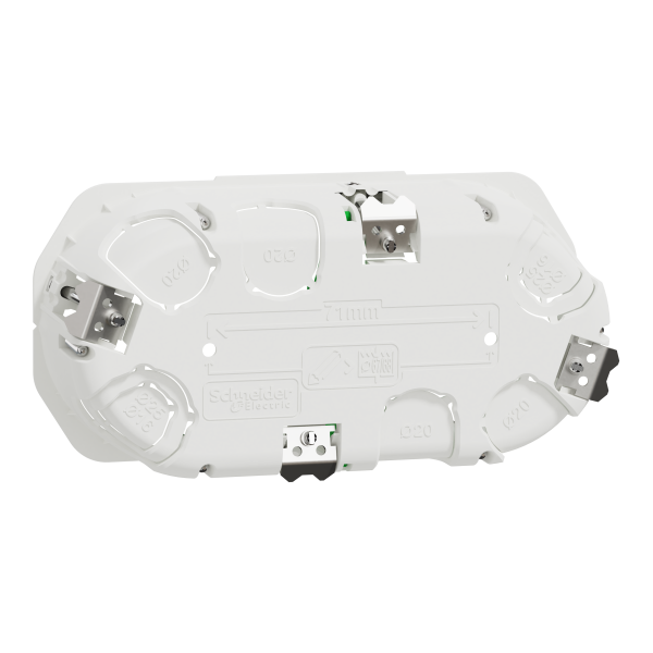 Boîte d'Encastrement 2 Postes Profondeur 40 mm Blanche Multifix Schneider Electric - Ø 67 mm - Entraxe 71 mm