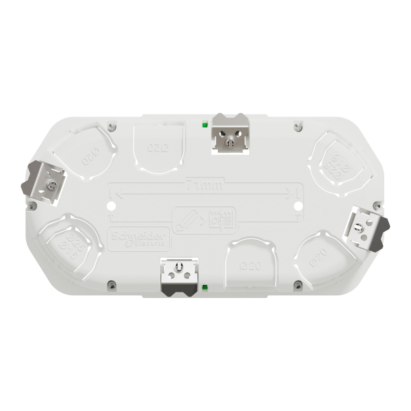 Boîte d'Encastrement 2 Postes Profondeur 40 mm Blanche Multifix Schneider Electric - Ø 67 mm - Entraxe 71 mm