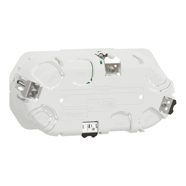 Boîte d'Encastrement 2 Postes Profondeur 50 mm Blanche Multifix Schneider Electric - Ø 67 mm - Entraxe 71 mm