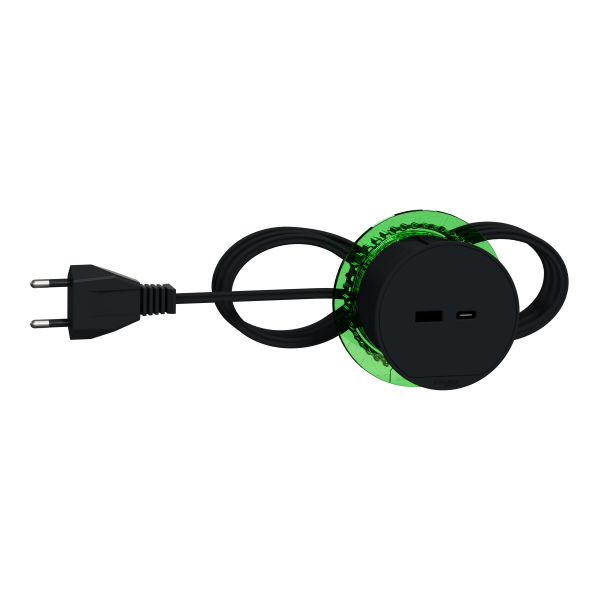 Unica system+ - bloc de prise à encastrer xs - usb a+c - câble 2m - anthracite