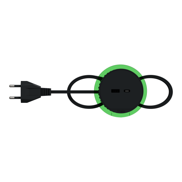 Unica system+ - bloc de prise à encastrer xs - usb a+c - câble 2m - anthracite