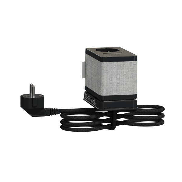 Unica system+ - clip bureau s design - 3 pc + usb a+c 3,1a - 2m - anthra/tissu