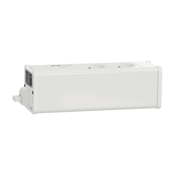 Unica system+ - nourrice précâblée m - 2 prises 2p+t + usb a+c - blanc