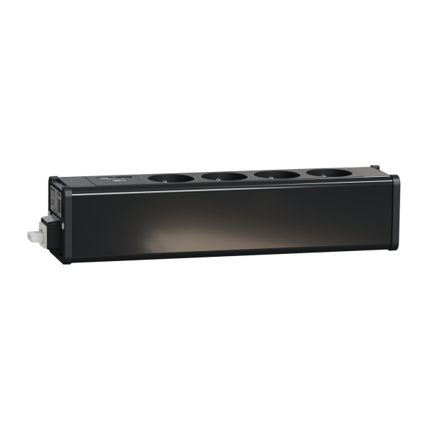 Unica system+ - nourrice précâblée m - 4 prises 2p+t + usb a+c - anthracite
