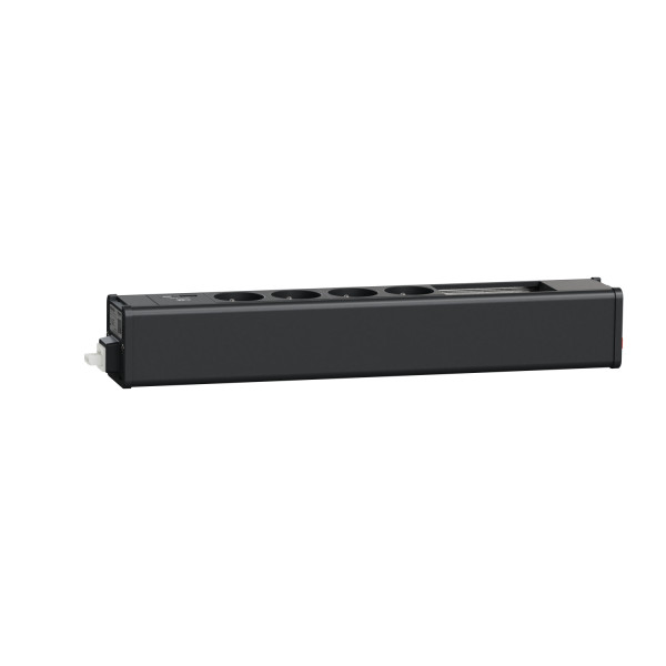 Unica system+ - nourrice précâblée m - 4x 2p+t + usb a+c +vdi 4 mod - anthra