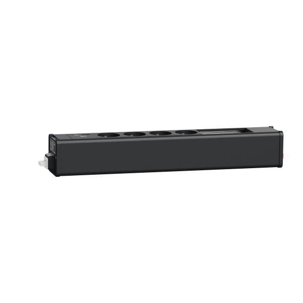 Unica system+ - nourrice précâblée m - 4x 2p+t + usb a+c +vdi 4 mod - anthra