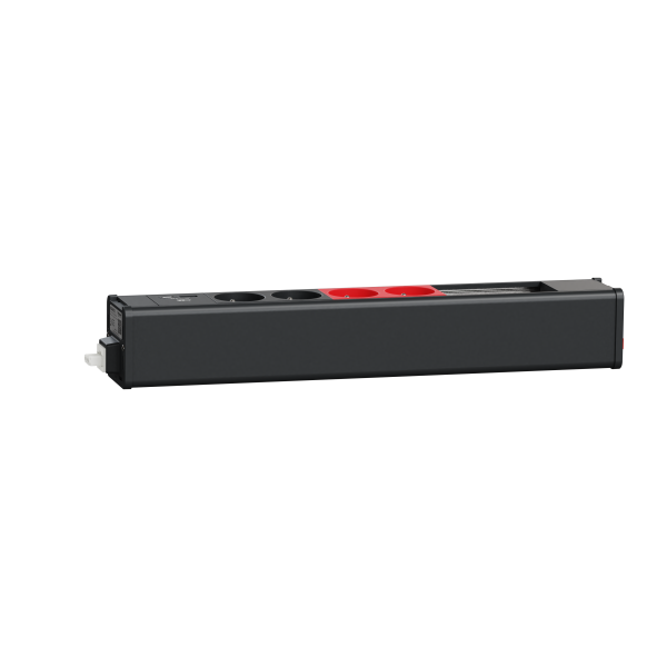 Unica system+ - nourrice précâb m - 2x2p+t +2x2p+trouge +usb a+c +vdi 4mod - ant