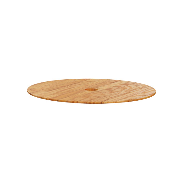Unica system+ - table en bois chêne pour colonnette - ouverture 60mm centrale