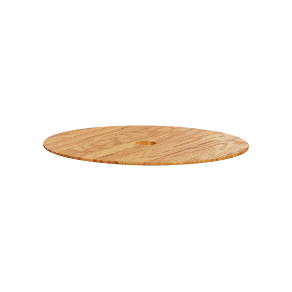 Unica system+ - table en bois chêne pour colonnette - ouverture 60mm centrale