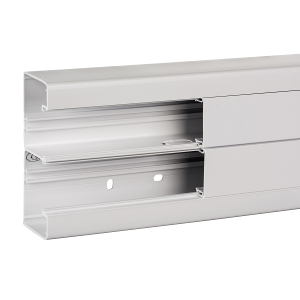Goulotte 140x55mm Schneider OptiLine 45 2 compartiments blanc polaire