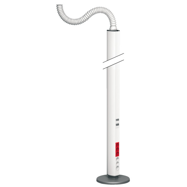 OptiLine 45, colonne mobile aluminium laqué blanc polaire 2 faces 2,45 m