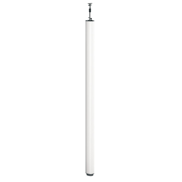 Optiline 45, Colonne Fixe à Vérin Aluminium Laqué Blanc P 2 Faces De 3,9 à 4,3 M