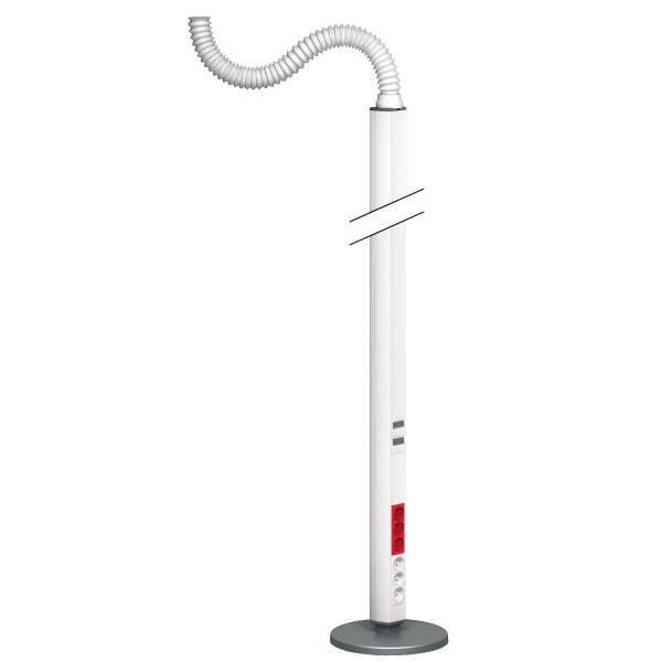 Optiline 45, Colonne Mobile Aluminium Laqué Blanc Polaire 1 Face 2,15 M