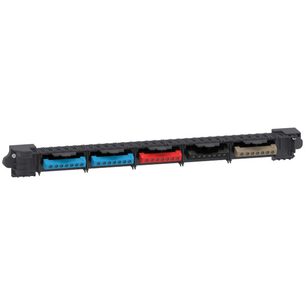 Borniers pour coffret triphasé 24 modules Schneider Prismaset S&XS - 2 Bleu 1 Rouge 1 Noir 1 Gris
