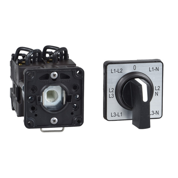 Schneider Electric Sélecteur de Voltmètre à Came 3L Et 3Ln 45° 12 A Fixation Diam22 Mm