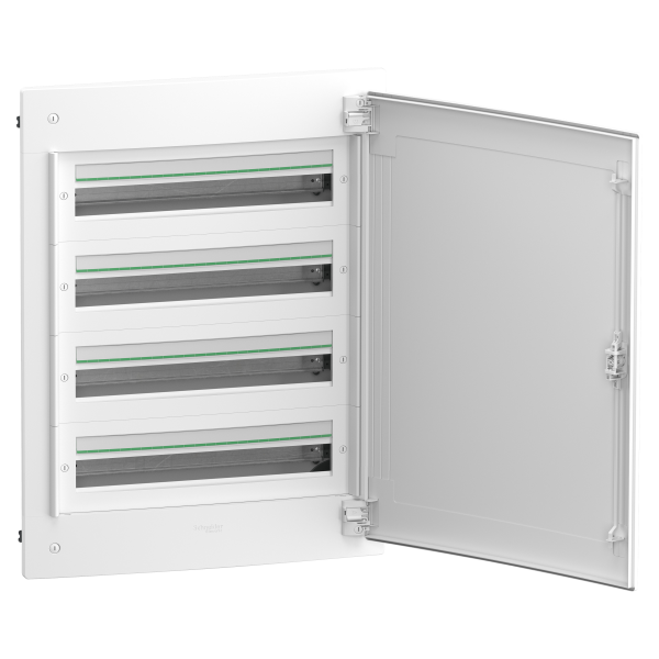 Prismaset xs - coffret plastique encastré 4 rang. 24 modules - avec porte pleine