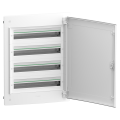 Prismaset xs - coffret plastique encastré 4 rang. 24 modules - avec porte pleine