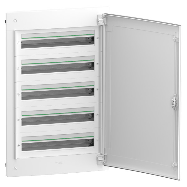 Prismaset xs - coffret plastique encastré 5 rang. 24 modules - avec porte pleine