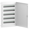 Prismaset xs - coffret plastique encastré 5 rang. 24 modules - avec porte pleine