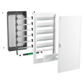 Prismaset xs - coffret plastique encastré 5 rang. 24 modules - avec porte pleine