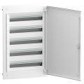 Prismaset xs - coffret plastique encastré 5 rang. 24 modules - avec porte pleine