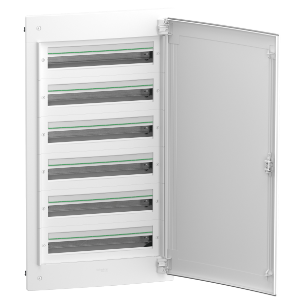 Prismaset xs - coffret plastique encastré 6 rang. 24 modules - avec porte pleine