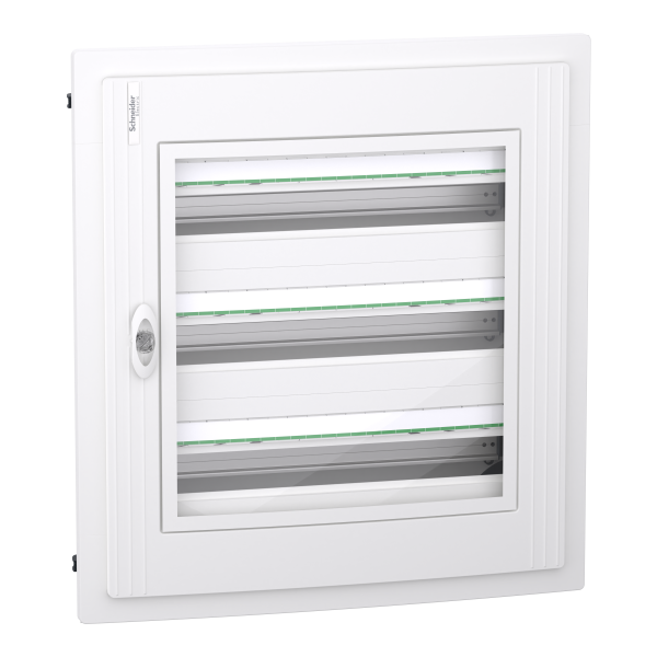 Prismaset xs - coffret plastique encastré 3 rang. 24 modules - avec porte transp
