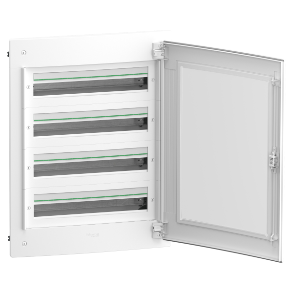 Prismaset xs - coffret plastique encastré 4 rang. 24 modules - avec porte transp