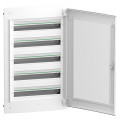 Prismaset xs - coffret plastique encastré 5 rang. 24 modules - avec porte transp