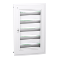 Prismaset xs - coffret plastique encastré 5 rang. 24 modules - avec porte transp